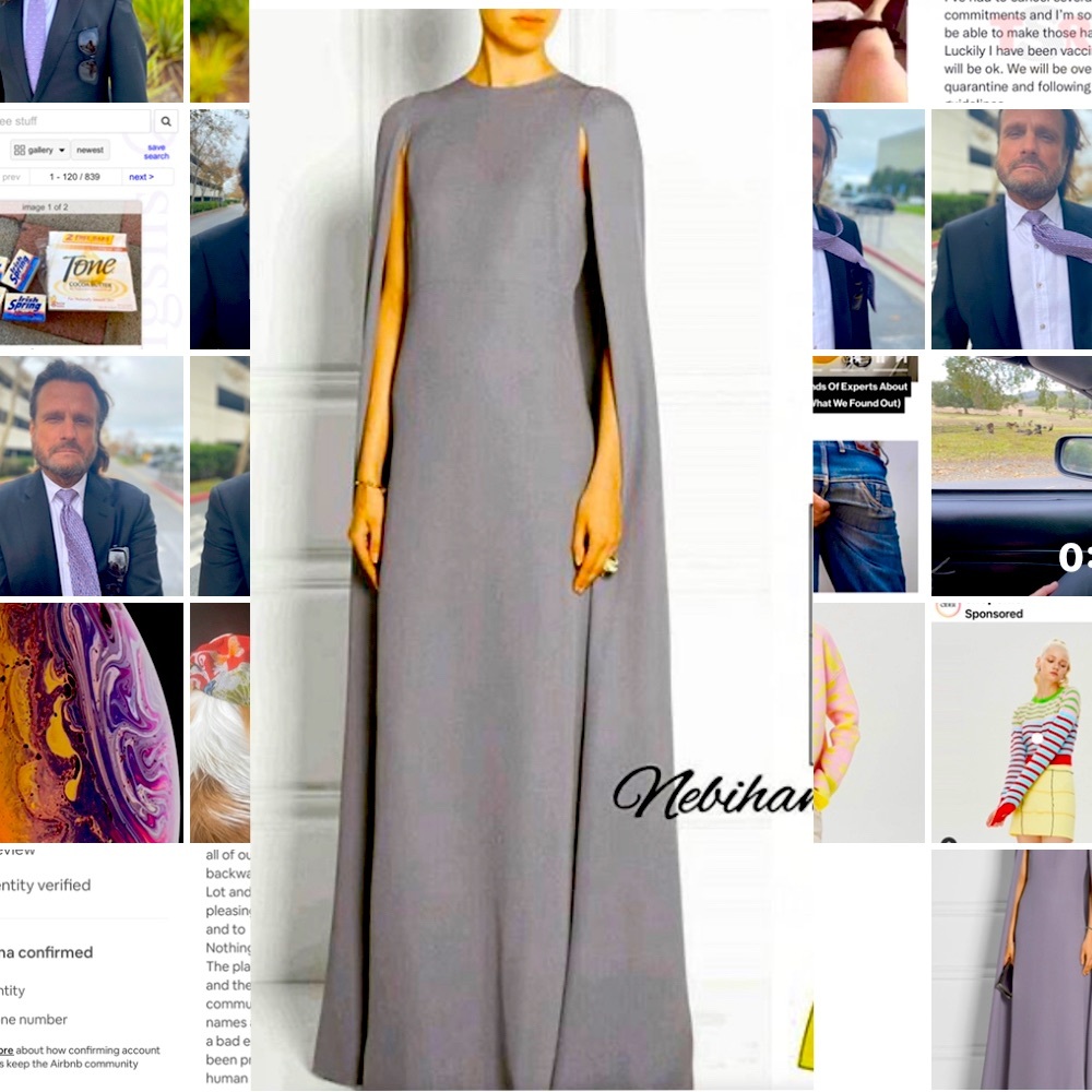 Grey Valentino Cape Gown